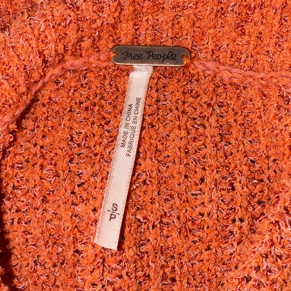 Free People Orange/Pink Edessa Off the Shoulder Oversized Sweater Size Small - Picture 7 of 9